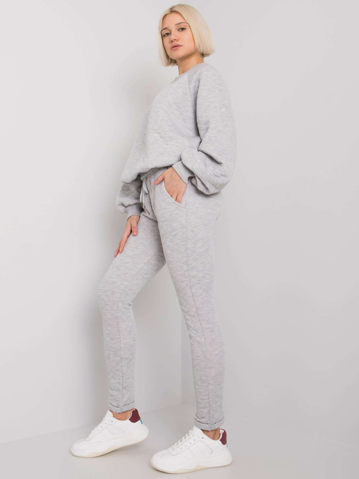 Grey two-piece quilted set Palermo