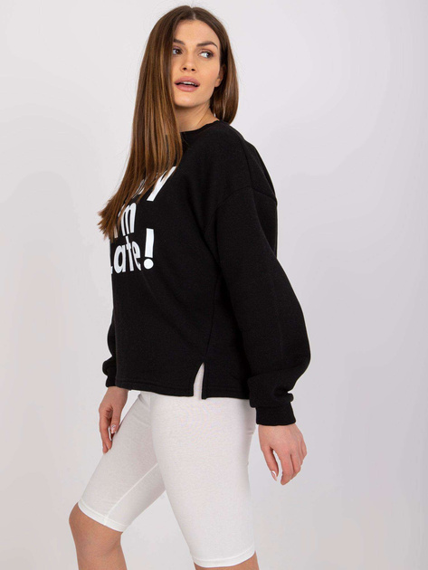 Czarna damska bluza dresowa bez kaptura Francisco