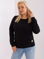 Hurtownia Czarna bawełniana bluzka plus size