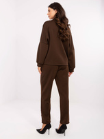 Ciemnobrązowy komplet z kardiganem oversize RUE PARIS