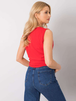 Czerwony top z nadrukiem Petra RUE PARIS