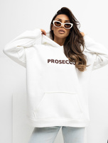 Ecru dresowa bluza oversize z haftem RUE PARIS 