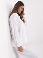 Biała muślinowa koszula damska z kołnierzykiem 