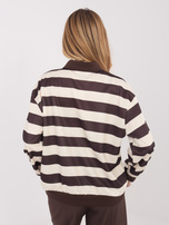 Jasnobeżowa damska bluza oversize w paski