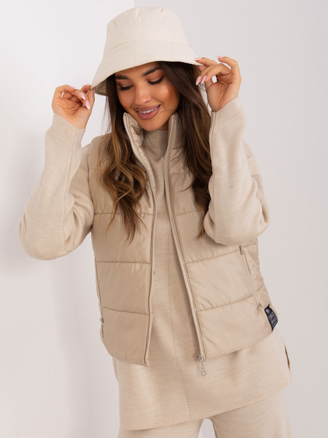 Hurtownia Jasnobeżowy kapelusz bucket hat z pikowaniem