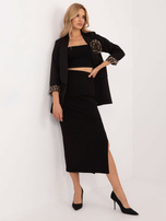 Hurtownia online Czarna dopasowana spódnica midi