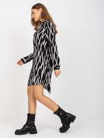 Hurt Czarno-biała sukienka szmizjerka z wiskozy RUE PARIS 