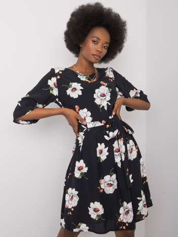 Czarna sukienka w kwiaty Azariah