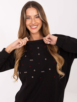 Czarna damska bluza o luźnym kroju 