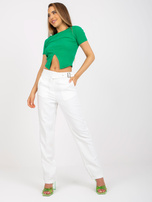 Hurtownia online Białe spodnie garniturowe z wysokim stanem 