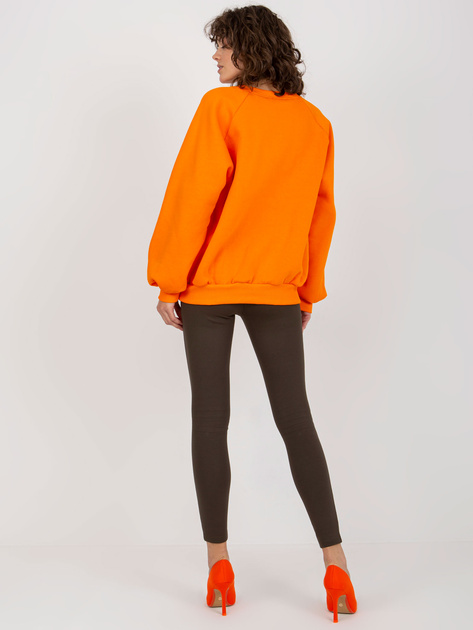 Hurt Pomarańczowa dresowa bluza basic z okrągłym dekoltem