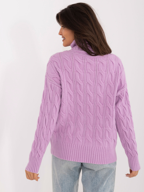 Hurtownia Liliowy damski sweter golf o kroju oversize