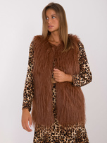 Hurt Light brown fur vest with lining.