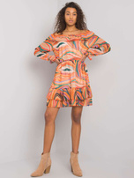 Pomarańczowa sukienka hiszpanka z falbaną Edmonton