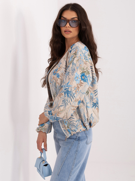 Niebieska balonowa kurtka zapinana na suwak