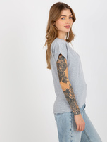 Hurt grauer melierter klassischer Basic-T-Shirt aus Baumwolle.