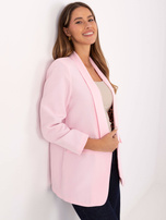 Jasnoróżowa otwarta marynarka bez zapięcia 