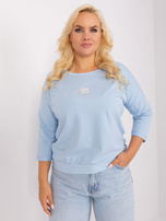 Hurt Jasnoniebieska bluzka plus size z okrągłym dekoltem