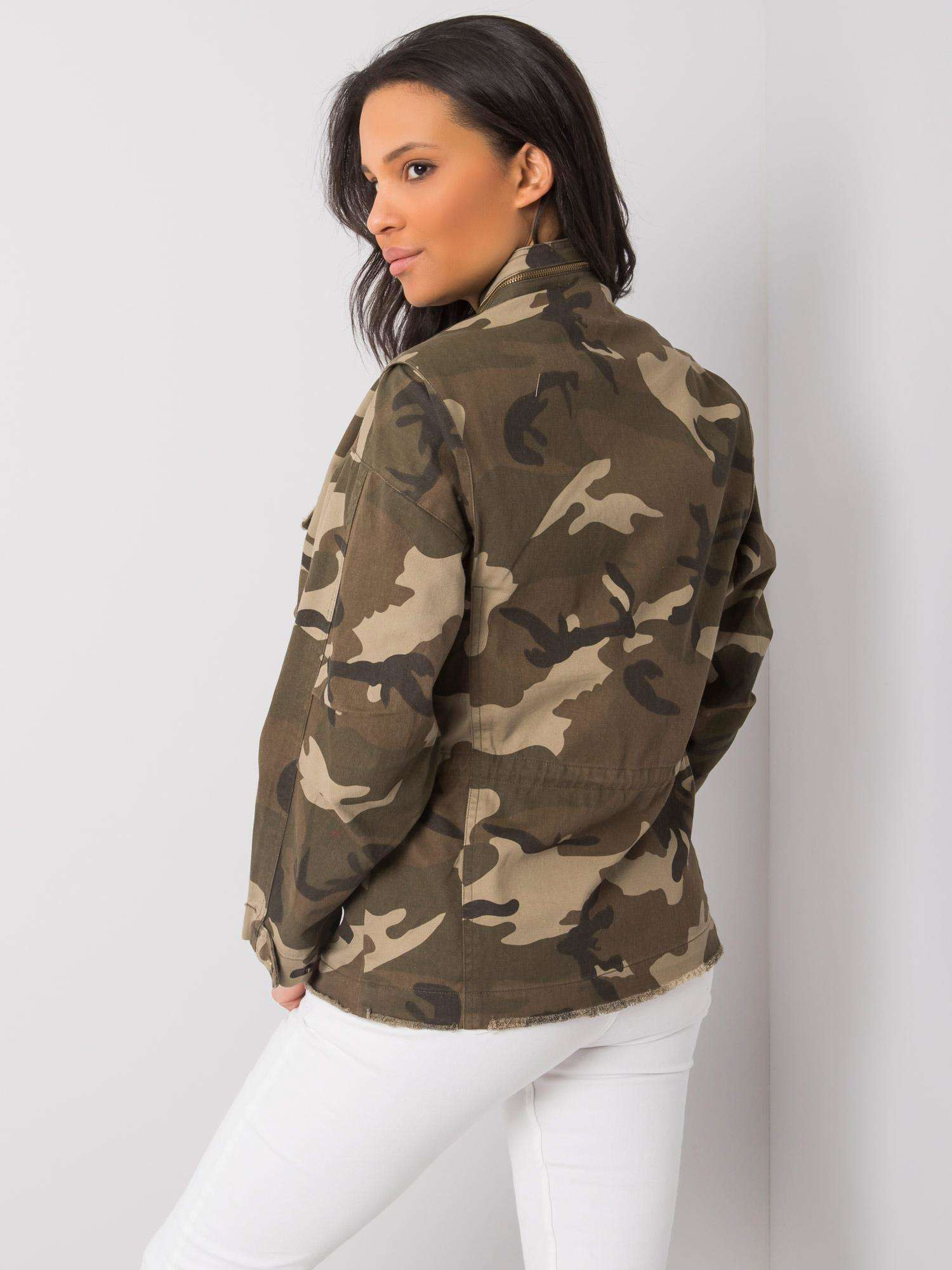 Khaki Camouflagejacke Rochelle.