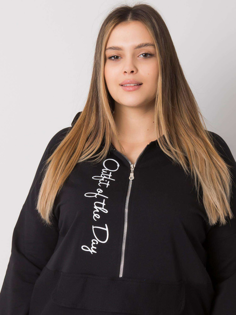 Czarna gładka bluzka plus size Elisa