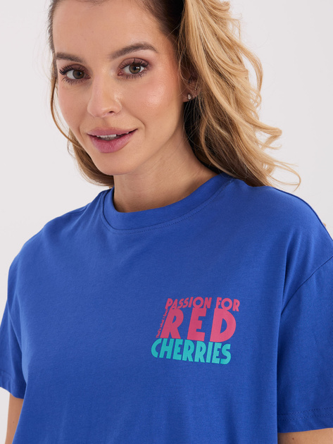 Ciemnoniebieski t-shirt z napisami SUBLEVEL