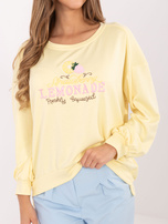 Jasnożółta damska bluza oversize z napisami RUE PARIS 