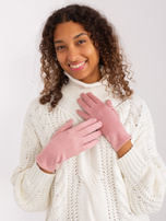 Hurt Jasnoróżowe damskie rękawiczki dotykowe 