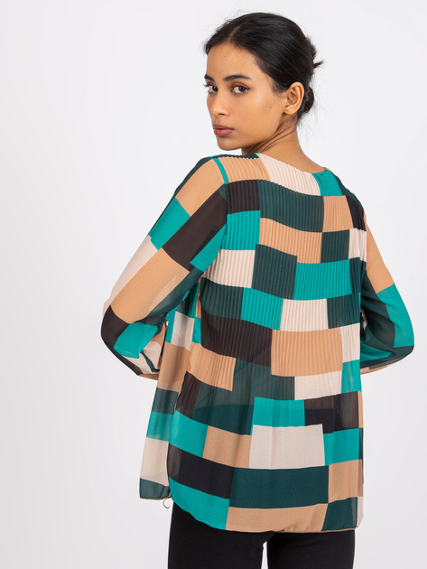 Zielono-beżowa wzorzysta bluzka Gabriella