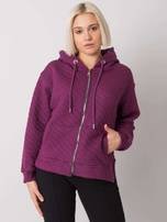 Arezzo Purple Quilted Zipper Sweatshirt