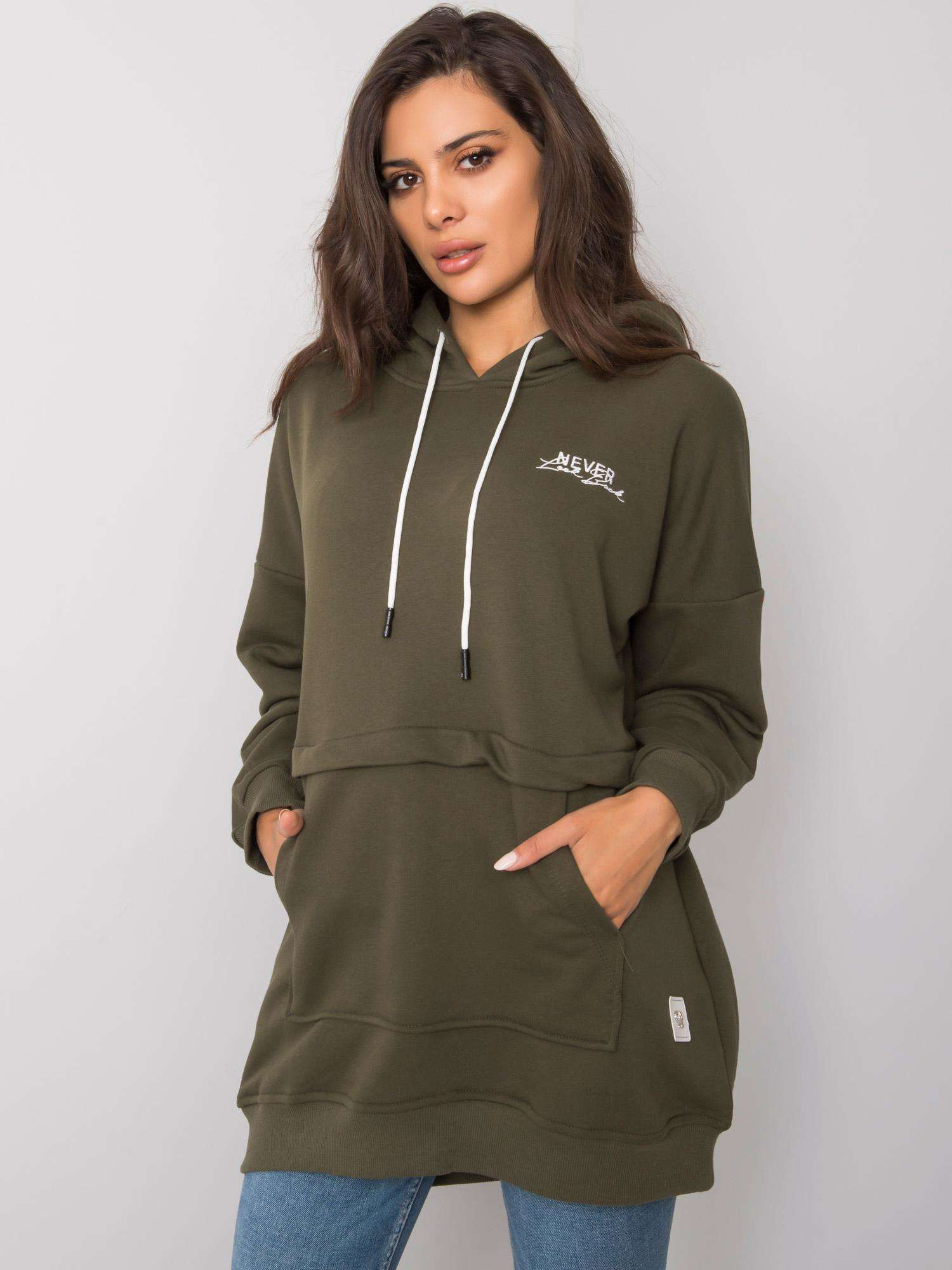 Dunkelkhaki Reißverschlussjacke Narissa.