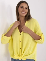 Żółta zwiewna koszula damska z muślinu 