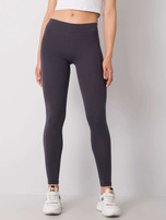 Grafitowo-srebrne legginsy Rissa RUE PARIS