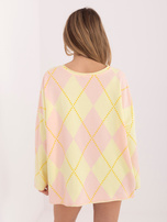 Pastelowa różowo-żółta bluza oversize bez kaptura
