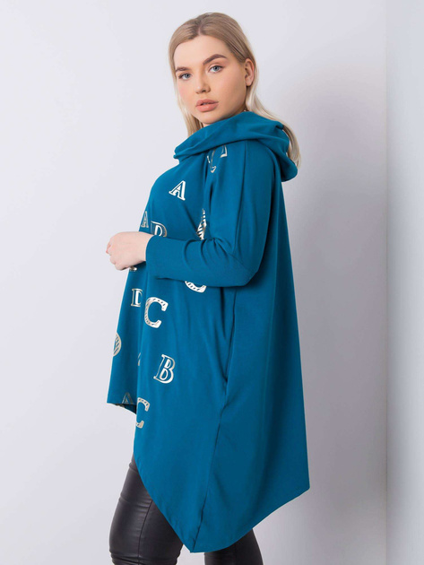Morska bluza plus size z kapturem Aina