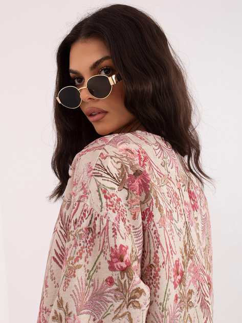 Różowa balonowa kurtka z nadrukiem