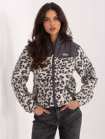 Grafitowa polarowa kurtka w panterkę SUBLEVEL