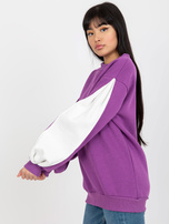Hurt Fioletowa bluza bez kaptura z rozcięciami na rękawach