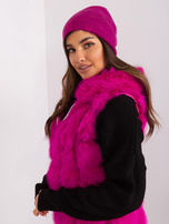 Hurtownia Fuksjowa czapka damska zimowa