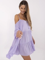 Liliowa letnia sukienka na ramiączkach Veronique OCH BELLA 
