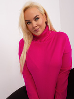 Hurt Fuksjowy damski sweter plus size z wiskozą 