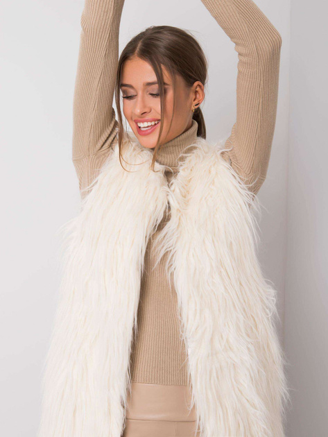 Ecru futrzana kamizelka Rafaela