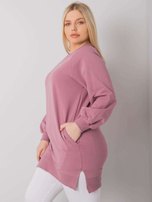 Brudnoróżowa gładka bluza plus size Toledo