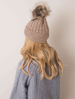 Ciemnobeżowa czapka zimowa RUE PARIS