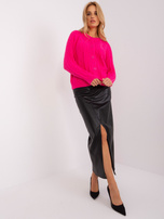 Hurt Ciemnoróżowy rozpinany sweter w warkocze