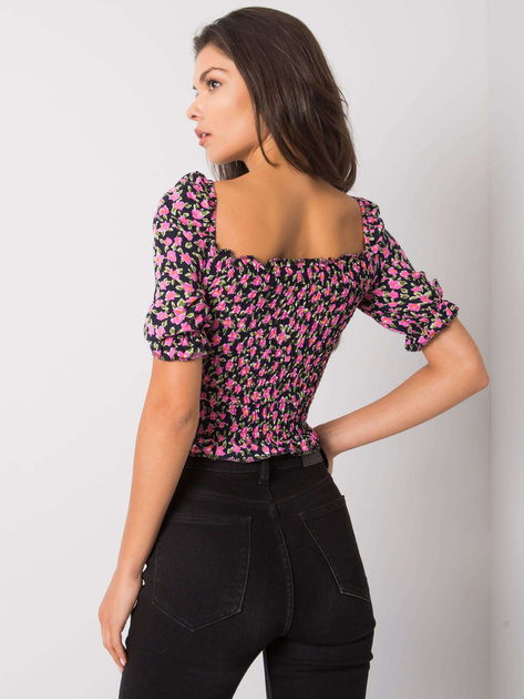 Czarna bluzka w kwiaty Kami RUE PARIS