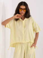 Jasnożółta damska koszula oversize z sztruksu