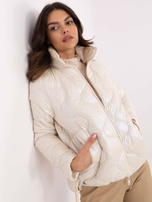 Hurt Perłowa zimowa kurtka damska z połyskiem 