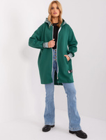 Hurt Ciemnozielona bluza rozpinana ze ściągaczami