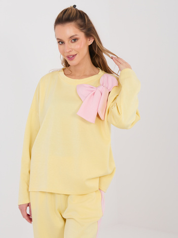 Pastelowy żółty komplet z miękkiego materiału RUE PARIS