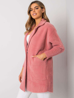 Różowy płaszcz alpaka Nora